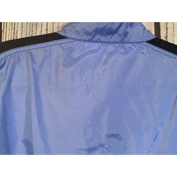 Y2K Starter Adult Sz Med‎ Windbreaker 1/4 Zip Popover Jacket Blue Hooded - Picture 9 of 11